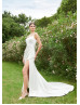Ivory Satin Slit Exquisite Wedding Dress Ivory Satin Slit Exquisite Wedding Dress